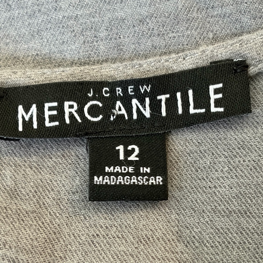 J. Crew MERCANTILE Gray Women's Blouse size 12 - Picture 3 of 7